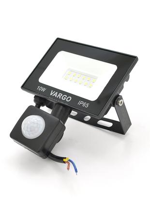 Прожектор LED з датчиком руху Vg-10W, IP65, 6500 K, 2700 Лм. Box