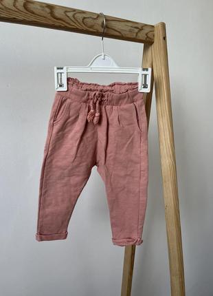 Дитячі рожеві штани для дівчинки zara 80 9 12