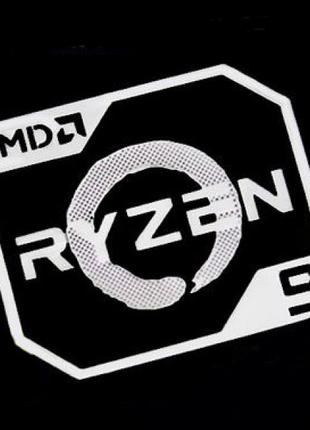 Наклейка AMD Ryzen 9 Silver Chrome (metal)