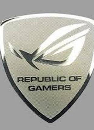 Наклейка Asus Republic of Gamers ROG хром 27X30mm