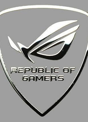 Наклейка Asus Republic of Gamers ROG Silver Chrome Sticker Met...