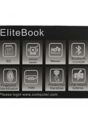Наклейка для ноутбука HP EliteBook black 75x55mm