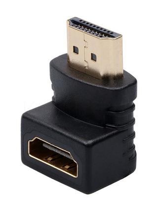 Перехідник HDMI M/F (L)/ HDMI папа/мама кутовий 90°