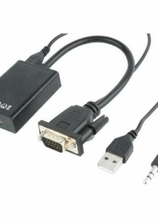 Конвертер VGA-HDMI з живленням USB та 3.5mm Audio Jack YHL-266