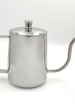 Чайник із довгим носиком і кришечкою Silver 600 мл