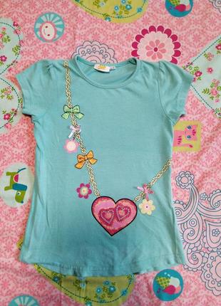 Голубая футболка для девочки 5-6 лет