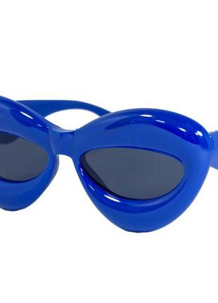 Оригинальные солнцезащитные женские очки синие, форма губ 1330-8
