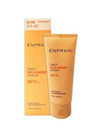 Солнцезащитный крем enprani daily sun block mild & moist spf 5...