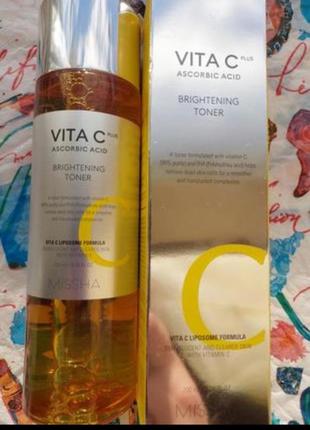 Missha vita c plus brightening toner тонер для лица с витамином с