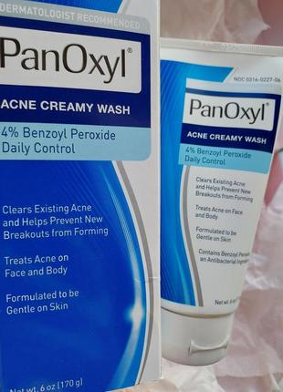 Panoxyl creamy acne wash 4% benzoyl peroxide - пенка для умыва...