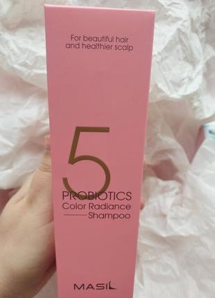 Шампунь для фарбованого волосся masil 5 probiotics color radia...