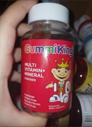 Мультивитамины и минералы для детей gummi king вкус винограда,...