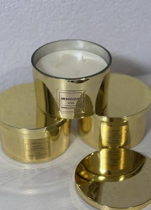 Ароматизированная золотая свечка Aromatherapy home Premium edi...