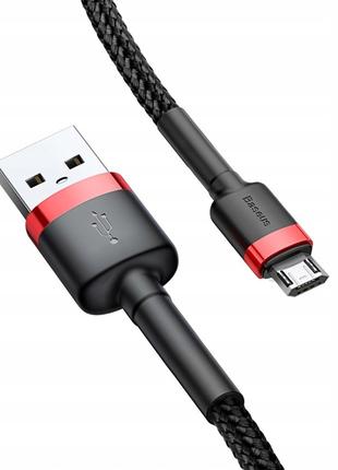 Кабель Baseus cafule Cable USB For Micro 2.4A 1M Red+Black