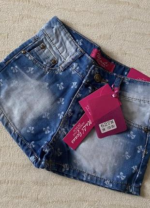 Детские джинсовые шорты для девочки 140-146