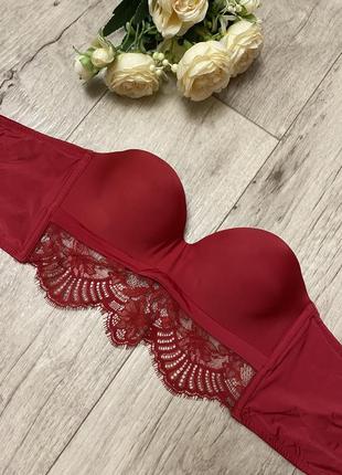 Шикарное красное бюстье intimissimi, push up, р.70 b - 75 b