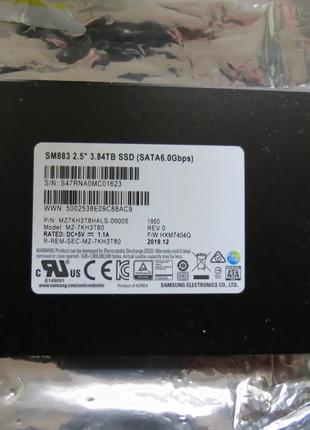 SSD Samsung SM883 2.5" 3.84TB SATA 6Gbps MZ-7KH3T80 fijitsu Новый
