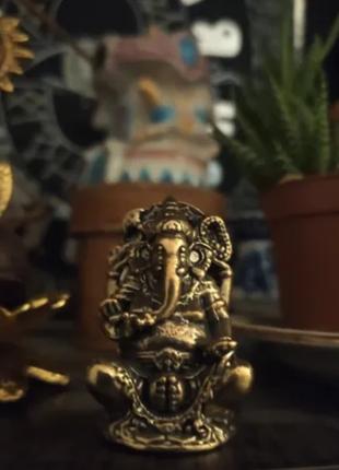 Фигурка статуэтка обьемная металл латунь слон будда Ганеша бог...