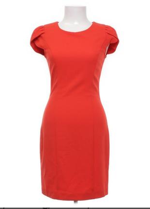 H&amp;m ярко-красное приталенное платье м