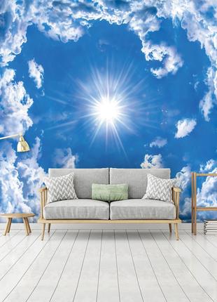 Природа фото шпалери на стелю 368x254 см Небо - хмари та сонце...