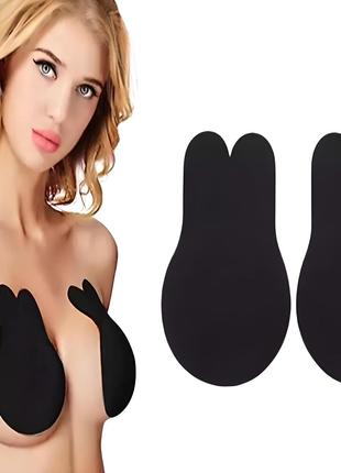 Силіконовий невидимий бюстгальтер Invisible Push Up Black Size S