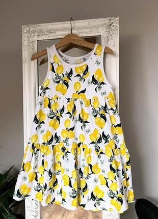 Очень красивое платье с лимонами zara стиле летнее яркое плать...