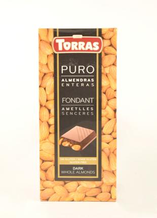 Шоколад черный с миндалем без глютена Torras 200г (Испания)