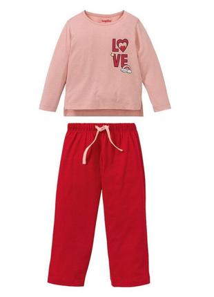 Пижама (лонгслив и штаны) для девочки lupilu 307131 086-92 см ...