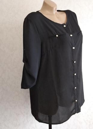 Черная легкая прозрачная блуза