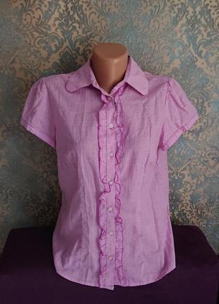 Красивая женская блуза с оборками хлопок  р.44 /46 блузка блуз...