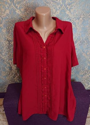 Женская блуза бордового цвета  большой размер батал 52/54 блуз...
