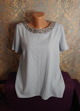 Женская блуза с вышитым воротником блузка блузочка футболка бо...