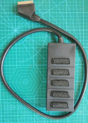 Scart розгалужувач 1*5 разветвитель 5 гнізд адаптер перехідник