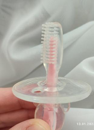 Зубна щічтка дитяча силіконова з обмежувачем