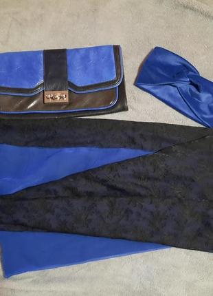 Клатч женский черно-синий dorothy perkins, сумка, сумочка