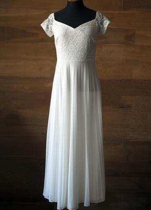 Летнее праздничное белое платье макси женское asos, размер m