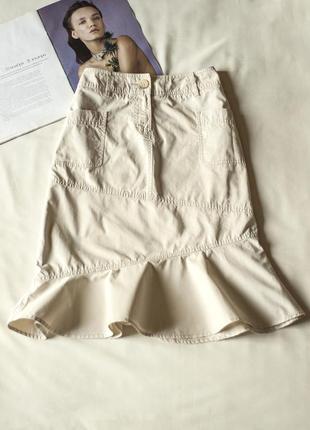 Стильная светло бежевая летняя юбка esprit, размер m