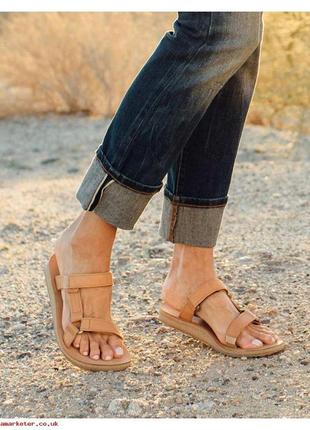 Кожаные cандалии teva universal slide leather sandals leather tan