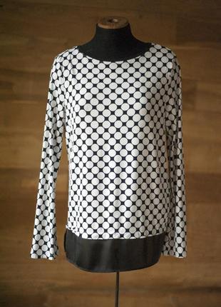 Стильная черно-белая блуза с графическим принтом m&s, размер м