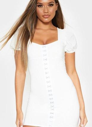 Біла літня сукня міні жіноча prettylittlething, розмір s