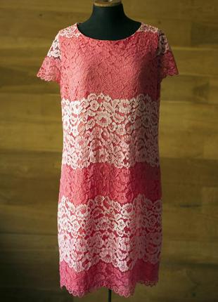 Розовое кружевное платье женское cache cache (франция), размер...
