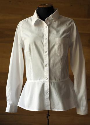 Белая коттоновая блузка женская naf naf, размер xs, s