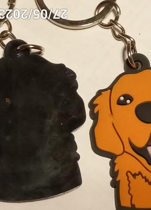 Брелок на ключи порода собака ретривер золотистый лабрадор резина
