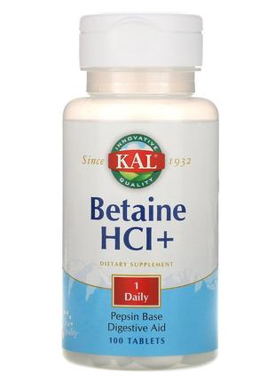KAL, бетаина гидрохлорид+, 100 таблеток,диет.доб.