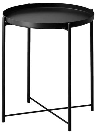 IKEA GLADOM Столик з підносом 45x53см, чорний 504.119.90