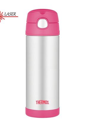 Thermos FUNtainer Дитячий термос з трубочкою 470мл, рожевий 12...