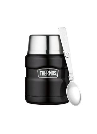 Thermos Style Термос для Їжі з ложкою 470мл, чорний мат 173022