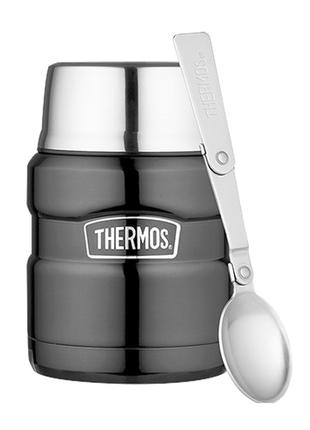 Thermos Style Термос для Їжі з ложкою 470мл, чорний металік 17...