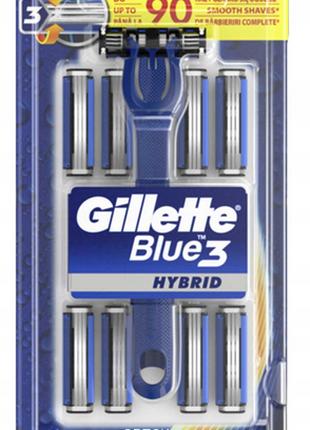 GILLETTE BLUE 3 Hybrid Джілет станок + 9 зміних касет