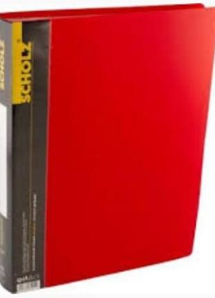 Папка з 60 файлами А4 "Scholz" 06504 дисплей-книга 800мкн червона